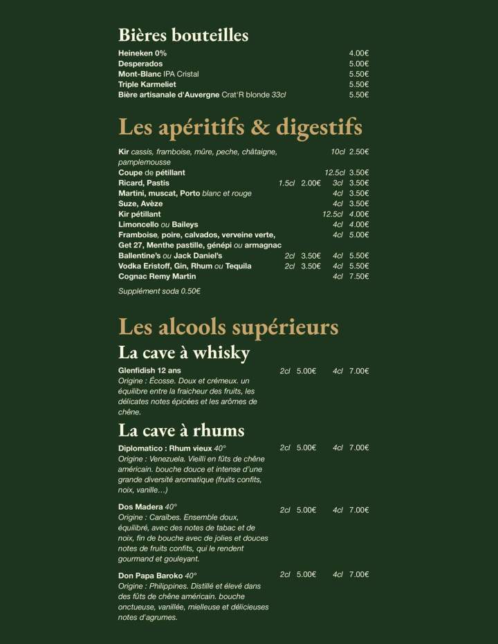 Restaurant traditionnel français Saint-Rémy-sur-Durolle