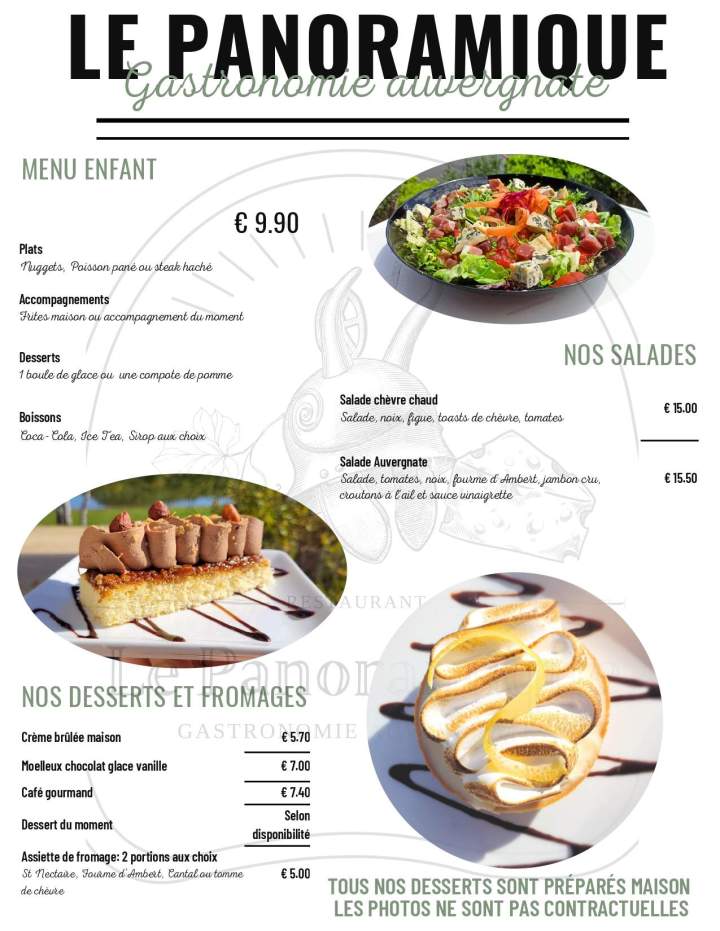 Restaurant traditionnel français Saint-Rémy-sur-Durolle