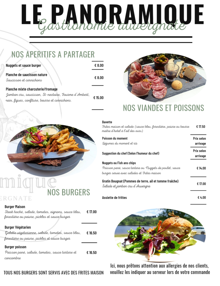 Restaurant traditionnel français Saint-Rémy-sur-Durolle